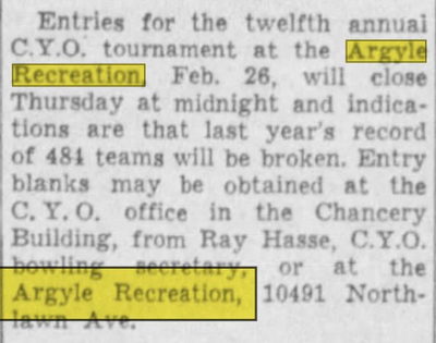 Ambassador Lanes (Argyle Lanes) - Feb 1939 Article